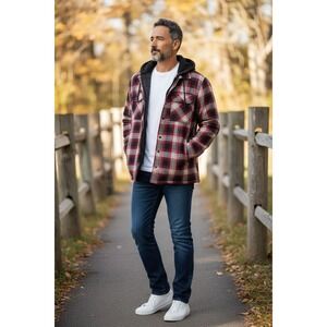Boston Traders Flannel Hooded Jacket. Lined And‎ Warm.